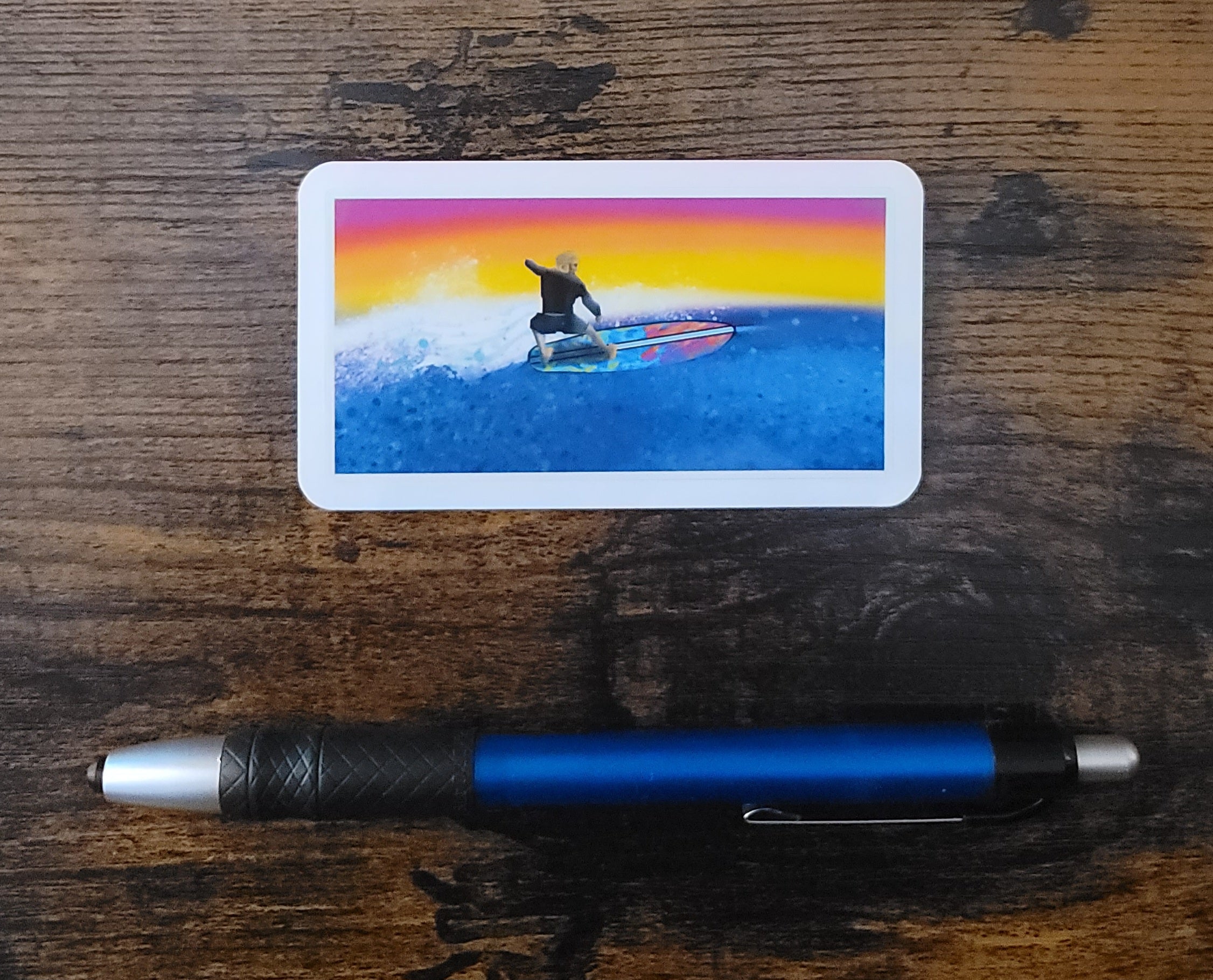 Retro Surfer on Wave