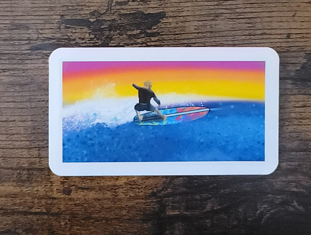 Retro Surfer on Wave