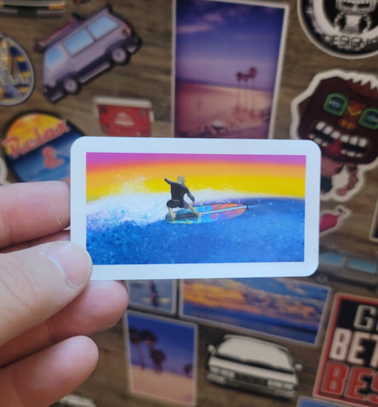 Retro Surfer on Wave