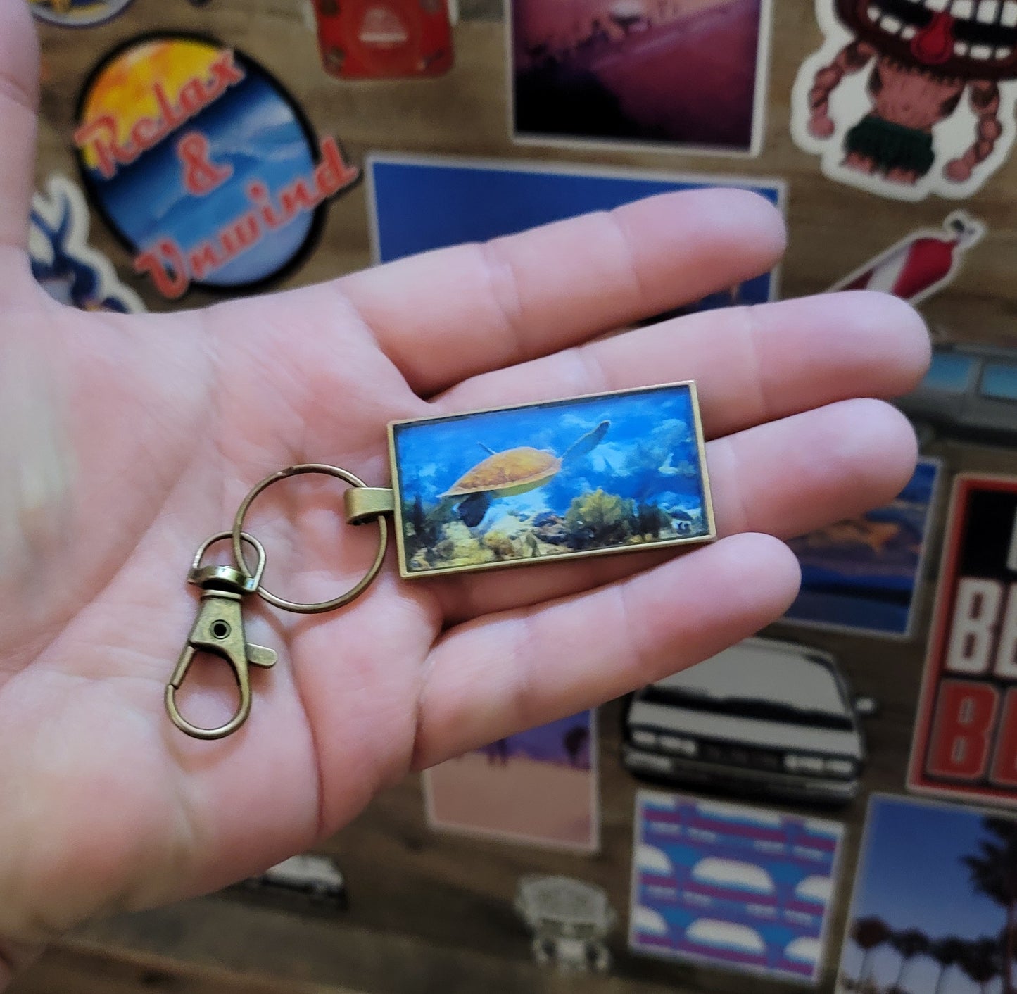Green Sea Turtle Key Chain
