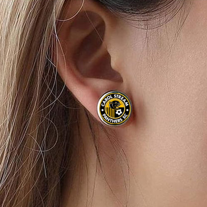 Carol Stream Panthers Soccer Club Badge Earrings