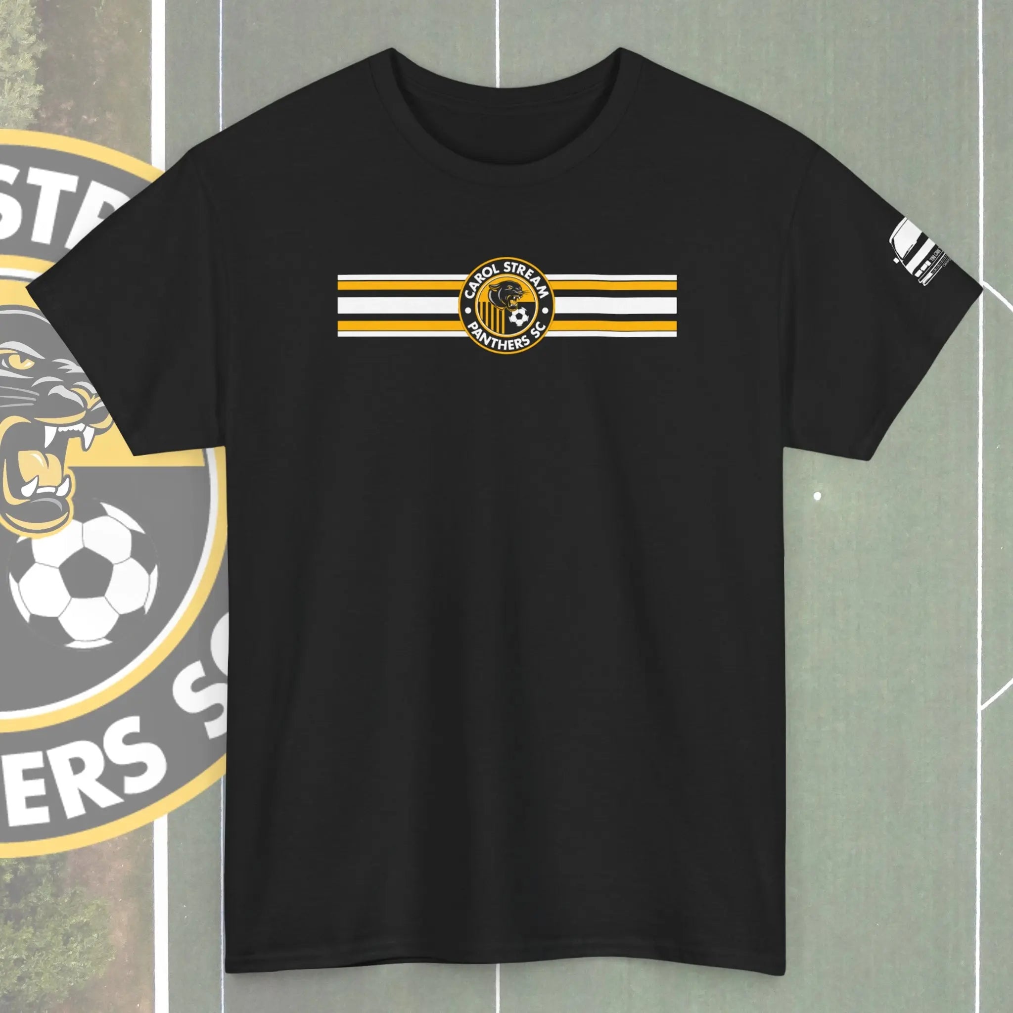 Carol Stream Panthers Soccer Club Striped Badge T-Shirt